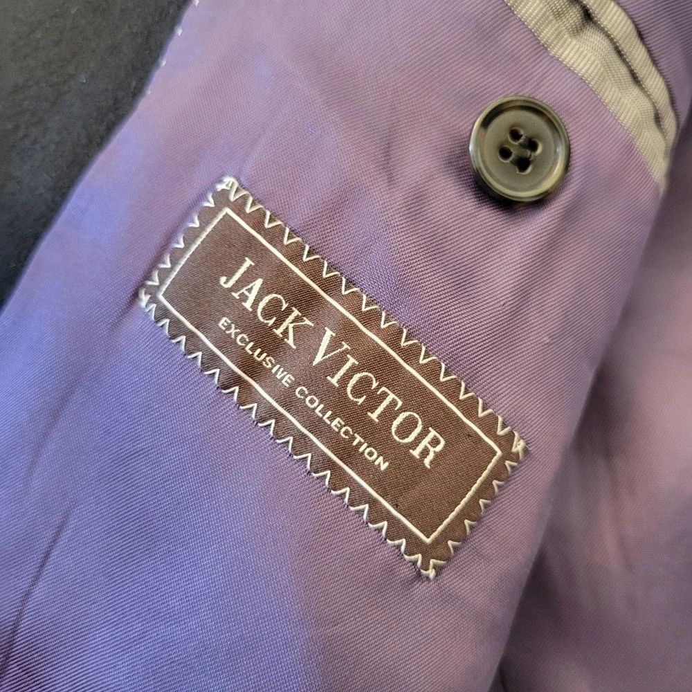 Jack Victor Cashmere‎ Black Blazer 44R Sport Coat Canada Preppy Luxury Academia